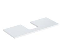 Piastra per lavabo Geberit ONE, con taglio centrale, per lavabo da appoggio a forma di scodella, 120x3x47cm, 505.275.00., Colorazione: laccato bianco lucido - 505.275.00.1