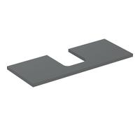 Piastra per lavabo Geberit ONE, con taglio centrale, per lavabo da appoggio a forma di scodella, 120x3x47cm, 505.275.00., Colorazione: laccato lava opaco