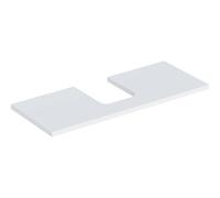 Piastra per lavabo Geberit ONE, con taglio centrale, per lavabo da appoggio a forma di scodella, 120x3x47cm, 505.275.00., Colorazione: laccato bianco opaco
