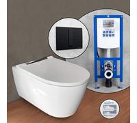 Geberit ONE set completo WC sospeso con elemento incasso neeos,, 500202011+16791BM#SET, ONE bianco/cromo [WC > WC con Elementi Incasso]