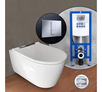 Geberit ONE set completo WC sospeso con elemento incasso neeos,, 500202011+16791CR#SET, ONE bianco/cromo [WC > WC con Elementi Incasso]