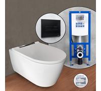 Geberit ONE set completo WC sospeso con elemento incasso neeos,, 500202JT1+16601BM#SET, ONE bianco opaco/cromo [WC > WC con Elementi Incasso]
