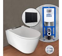 Geberit ONE set completo WC sospeso con elemento incasso neeos,, 500202JT1+16791BM#SET, ONE bianco opaco/cromo [WC > WC con Elementi Incasso]