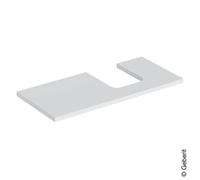 Plaque de lavabo Geberit ONE, découpe à droite, pour lavabo à poser en forme de coupe, 105x3x47cm, 505314002, 505314002, Colorazione: laccato bianco opaco - CM