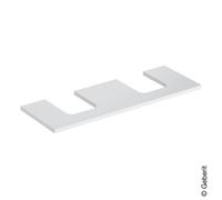 Plaque de lavabo Geberit ONE, découpe double, pour lavabo à poser en forme de coupe, 135x3x47cm, 505.276.00.1, 505.276.00.1, Colorazione: laccato bianco lucido