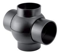 Geberit PE Derivazione a sfera 88,5° doppia, attacchi sfalsati di 180°, DN 70 /