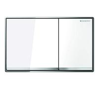Geberit Omega60 plaques de déclenchement, pour rinçage à 2 quantités, à fleur, anguleux, 115.081.SI.1, 115.081.SI.1, Colorazione: bianco, specchiato / cromato lucido