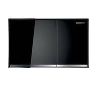 Geberit, Piastra di azionamento per cassette di risciacquo ad incasso Sigma 60 115.640.SJ.1, doppio scarico, nero cromo lucido, 115640SJ1