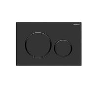 Geberit Sigma20 plaques de déclenchement pour rinçage à 2 quantités, rond, 115882161, 115882161, Colorazione: laccato nero opaco, rivestimento facile da pulire / nero - CM