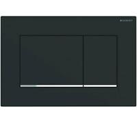 Geberit Sigma20 plaques de déclenchement, pour rinçage à 2 quantités, rectangulaire, 115883141, 115883141, Colorazione: laccato nero opaco, rivestito facile da pulire / cromato lucido - CM