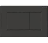 Piastra di azionamento Geberit Sigma30, per sistema a 2 risciacqui, colorazione: laccato nero opaco, rivestimento facile da pulire / nero - 115.883.16.1