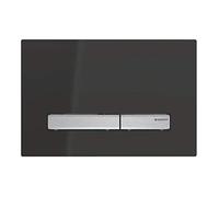 Geberit Sigma50 plaques de déclenchement pour rinçage à 2 quantités, couleur métal chromé, anguleux, 115788DW2, 115788DW2, Colorazione: Nero lucido - CM