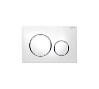 GEBERIT PLACCA SIGMA20 BIANCO E CROMO 2 PULSANTI CASSETTA SCARICO WC