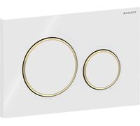 Placca Geberit Sigma20 RouBianco / Dorato Doppio Tasto | 115.882.KK.1 Bianco