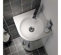 Lavandino Geberit Renova Compact Keratect Per L'Installazione Ad Angolo 450x155x395mm Bianco