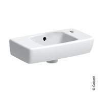 Geberit Renova Lavamano compatto, sporgenza ridotta, 450x250 mm, con ripiano a sinistra, Colorazione: Bianco, con KeraTect - 501.730.01.8