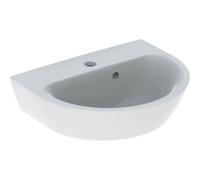 Lavamano Geberit Renova, 1 foro per rubinetto, troppopieno asimmetrico, larghezza: 45 cm, Colorazione: Bianco, con KeraTect