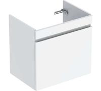Mobiletto per lavabo Geberit Renova Plan, con 1 cassetto, 63,4x60,6x44,6 cm, 501907, Colorazione: bianco / laccato lucido - 501.907.01.1