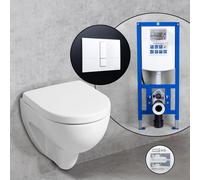 Geberit Renova Plan Compact set completo WC sospeso con elemento incasso neeos,, 203245600+16791WH#SET, Renova; Renova Plan bianco [WC > WC con Elementi Incasso]