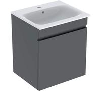 Geberit Renova Plan set con lavabo e mobiletto, 1 cassetto, 60x62,2x48cm, 501915, Colorazione: Lavabo: bianco, frontale/carcassa: lava / laccato opaco - 501.915.JK.1