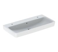 Geberit Renova Plan, lavabo da appoggio , 100x48 cm, 2 fori per rubinetto, con sfioratore, 501932, Colorazione: bianco/KeraTect - 501.932.00.8