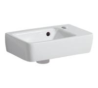 Geberit Renova Plan, lavamano, sporgenza ridotta, 36x25 cm, 1 foro per rubinetto, con troppopieno, 500382, Colorazione: Bianco, con KeraTect - 500.382.01.8
