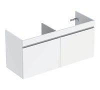 Mobiletto Geberit Renova Plan per lavabo doppio con 2 cassetti, 122,1x60,6x44,6cm, 501912, Colorazione: bianco / laccato lucido - 501.912.01.1
