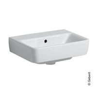 Geberit Renova Plan, lavamano, 45x34 cm, senza foro per rubinetto, con sfioratore, 501626, Colorazione: Bianco - 501.626.00.1