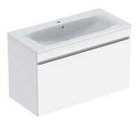 Geberit Renova Plan set con lavabo e mobiletto, 1 cassetto, 100x62,2x48 cm, 501917, Colorazione: LavaboLavabo: bianco, frontale/carcassa: bianco/laccato lucido - 501.917.01.1