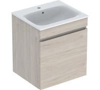 Geberit Renova Plan set con lavabo e mobiletto, 1 cassetto, 55x62,2x48cm, 501914, Colorazione: lavabo: bianco, frontale/carcassa: noce hickory light / rivestito in lamina - 501.914.00.1