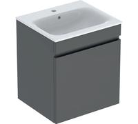 Geberit Renova Plan set con lavabo e mobiletto, 1 cassetto, 55x62,2x48cm, 501914, Colorazione: Lavabo: bianco / KeraTect, frontale/carcassa: lava / laccato opaco - 501.914.JK.8