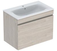 Geberit Renova Plan set con lavabo e mobiletto, 1 cassetto, 80x62,2x48cm, 501916, Colorazione: lavabo: bianco, frontale/carcassa: noce hickory light / rivestito in lamina - 501.916.00.1
