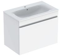 Geberit Renova Plan set con lavabo e mobiletto, 1 cassetto, 80x62,2x48cm, 501916, Colorazione: LavaboLavabo: bianco, frontale/carcassa: bianco/laccato lucido - 501.916.01.1