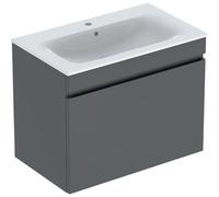 Geberit Renova Plan set con lavabo e mobiletto, 1 cassetto, 80x62,2x48cm, 501916, Colorazione: Lavabo: bianco / KeraTect, frontale/carcassa: lava / laccato opaco - 501.916.JK.8