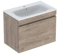 Geberit Renova Plan set con lavabo e mobiletto, 1 cassetto, 80x62,2x48cm, 501916, Colorazione: lavabo: bianco, frontale/carcassa: noce hickory / rivestito in lamina - 501.916.JR.1