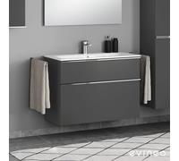 Geberit Renova Plan Slim lavabo, evineo ineo4 mobile per lavabo, La: 100 cm; 2 scomparti estraibili con maniglia,, 122200600+BE0229AN, Renova Plan [Mobili da Bagno > Mobili con Lavabo Integrato]