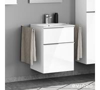 Geberit Renova Plan Slim lavabo, evineo ineo4 mobile per lavabo, La: 55 cm; 2 scomparti estraibili con maniglia,, 122255000+BE0224WH, Renova Plan [Mobili da Bagno > Mobili con Lavabo Integrato]