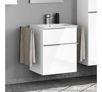 Geberit Renova Plan Slim lavabo, evineo ineo4 mobile per lavabo, La: 60 cm; 2 scomparti estraibili con maniglia,, 122260000+BE0225WH, Renova Plan [Mobili da Bagno > Mobili con Lavabo Integrato]