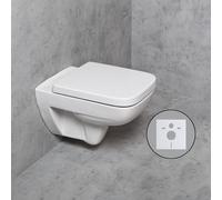 Geberit Renova Plan WC a parete, SET con accessori, 202150000+TK2000+PR9999XX, Renova Plan bianco [WC > WC]