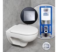 Geberit Renova WC sospeso & Tellkamp sedile WC con elemento incasso neeos,, 203040000+16601CR#SET, Renova; Renova Plan bianco [WC > WC con Elementi Incasso]