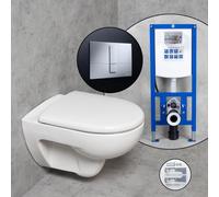 Geberit Renova WC sospeso & Tellkamp sedile WC con elemento incasso neeos,, 203050600+16791CR#SET, Renova; Renova Plan bianco [WC > WC con Elementi Incasso]