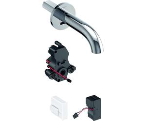 Geberit - Rubinetto elettronico Geberit Piave per lavandino, montaggio da parete, Servizio di rete, per scatola funzionale: incasso cromato lucido L17 cm senza miscelatore, 116.261.21.1)