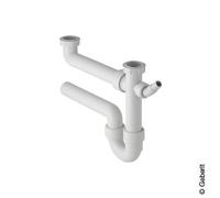 Geberit sifone per 2 lavelli, Ø 50 mm, 1 1/2 pollice, 152715111, Universal bianco [Lavelli da Cucina > Accessori per Lavelli da Cucina]