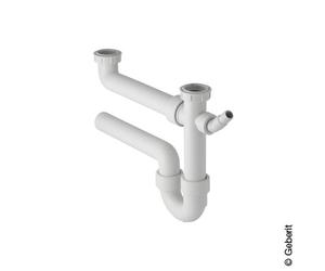 Geberit sifone per 2 lavelli, Ø 50 mm, 1 1/2 pollice, 152715111, Universal bianco [Lavelli da Cucina > Accessori per Lavelli da Cucina]