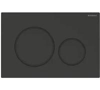 Geberit Sigma20 plaques de déclenchement pour rinçage à 2 quantités, rond, 115882141, 115882141, Colorazione: laccato nero opaco, rivestito facile da pulire / cromato lucido - CM