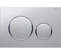 Piastra di azionamento Geberit Sigma20 per sistema a 2 sciacquoni, Colorazione: cromato opaco / cromato lucido / cromato lucido - 115.882.JQ.1