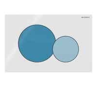 Geberit Sigma01 plaque de déclenchement pour WC, rinçage à 2 quantités, pour Bambini, rond, 115770SX5, 115770SX5, Colorazione: Bianco, pulsante blu oceano/azzurro - CM