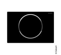 Geberit Sigma10 Plaques de déclenchement pour rinçage-arrêt, rond, 115758KM5, 115758KM5, Colorazione: nero / cromato lucido - CM