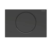 Piastra di azionamento Geberit Sigma10 per il risciacquo dellarresto di risciacquo, Colorazione: laccato nero opaco, rivestimento facile da pulire / nero - 115.758.16.5