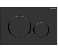 Geberit Sigma20 plaques de déclenchement pour rinçage à 2 quantités, rond, 115882161, 115882161, Colorazione: laccato nero opaco, rivestimento facile da pulire / nero - CM
